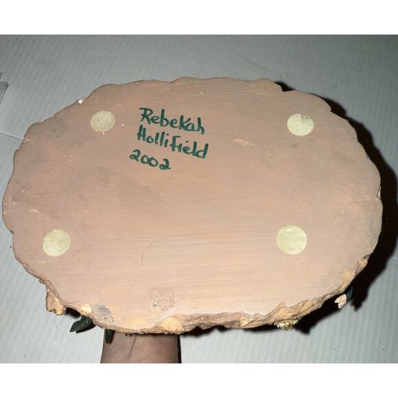 Nativity Center Piece Basket Mary Joseph Baby Jesus Lamb Kirklands 2002 - Picture 4 of 4